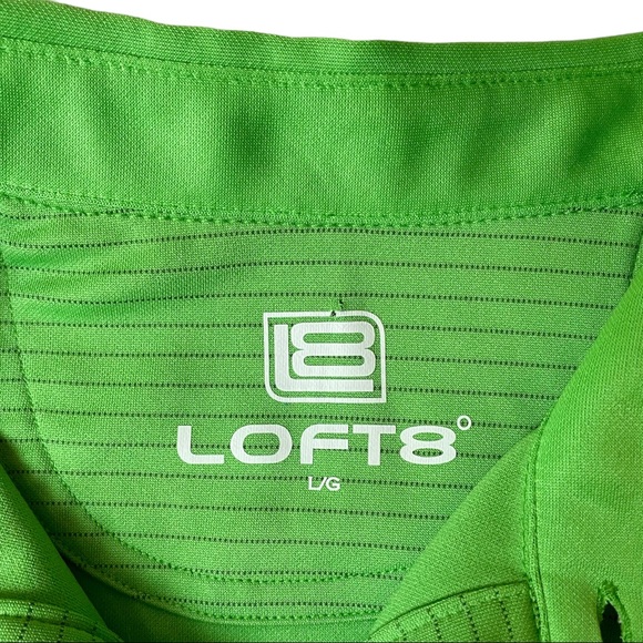 Men’s Loft 8 Dry Fit Athletic Golf Polo Shirt Green - Size Large - Picture 5 of 5
